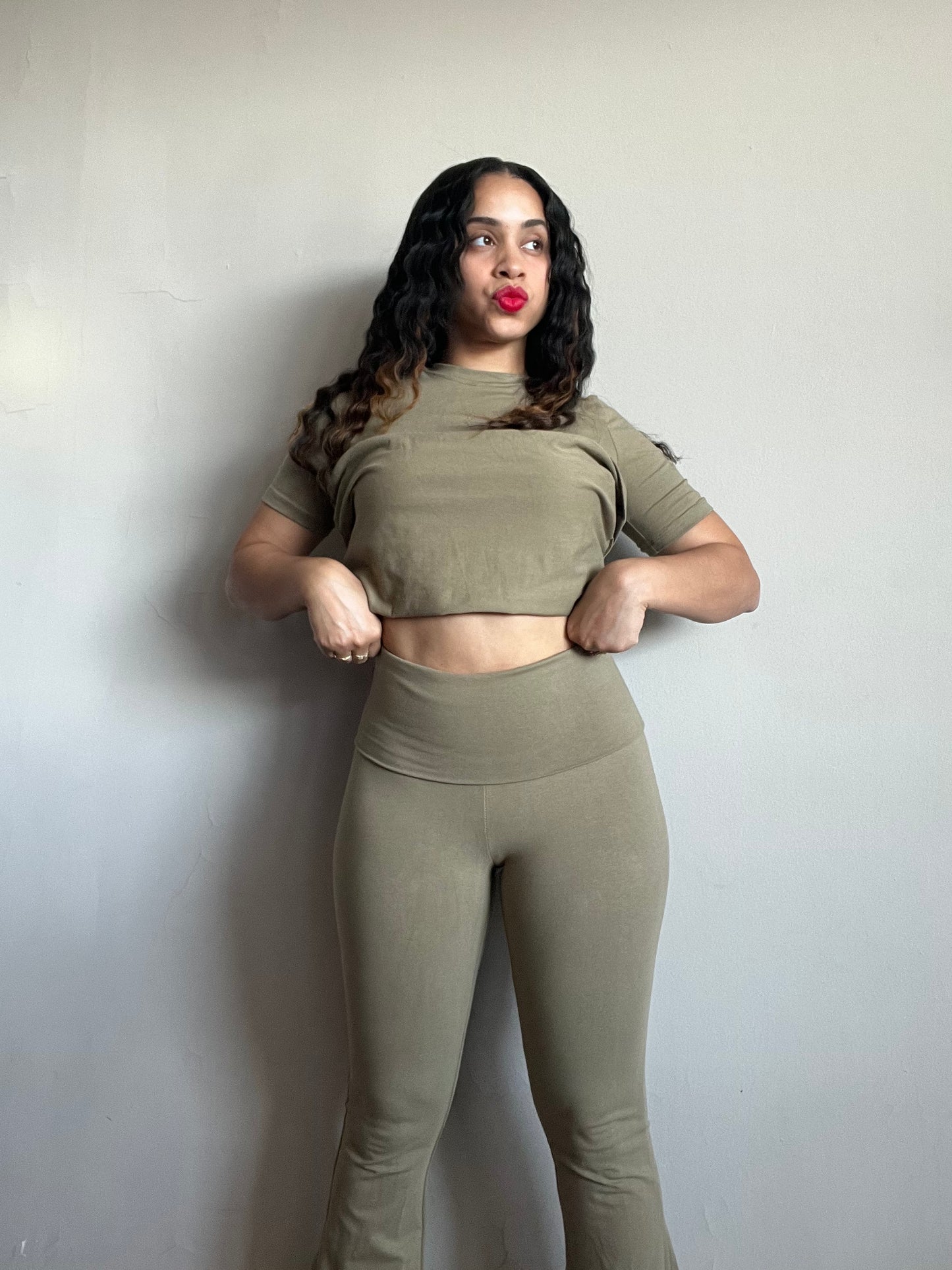 Olive Yoga Pant Set
