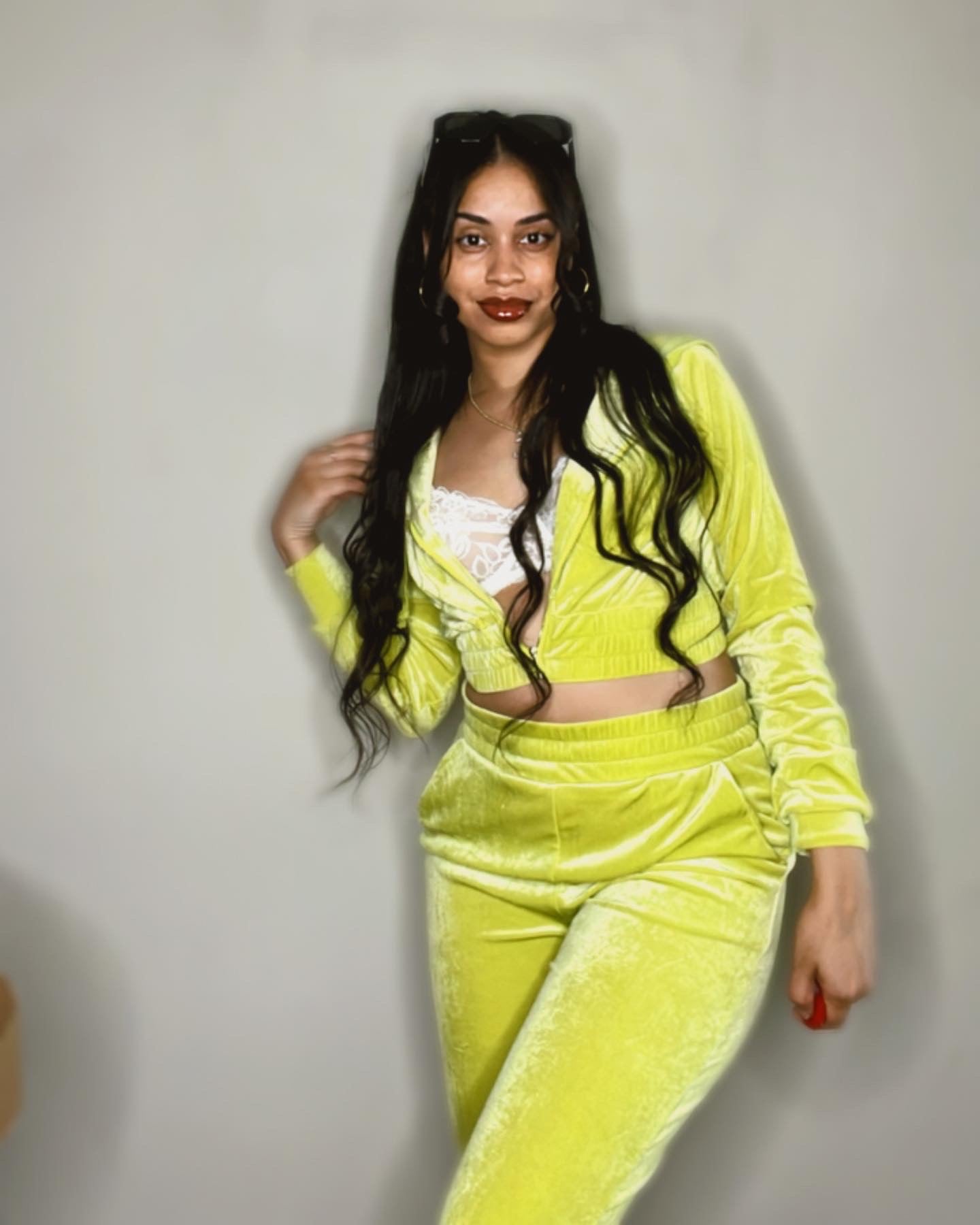 Limeade Velour Set